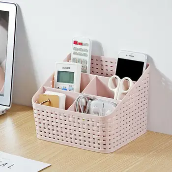 

Rattan Storage Box Office Desktop Living Room Cosmetics Remote Control Multifunctional Storage And Finishing Rack