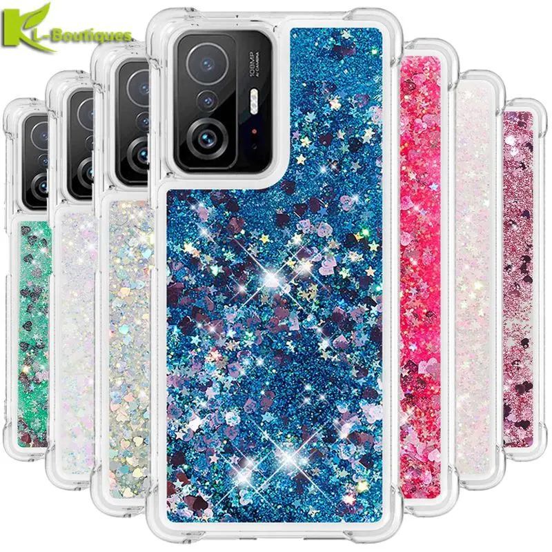 Per Xiaomi Mi 11T Pro Custodia Glitter Quicksand Custodia Liquida Per Xiaomi 11T Cover Telefono Per Xiaomi Mi 10T Lite 11 11T Pro Custodie Capa