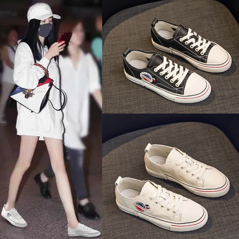 

Genuine Leather White Shoes Women's 2019 Autumn New Style Versatile Korean-style Casual Thick Bottomed Lace-up Shoes Flat Studen