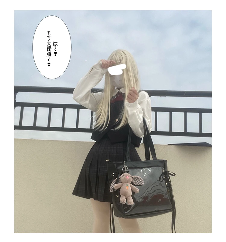 Classic ItaBag Ribbons Shoulder Bags Women Japanese Transparent One sided Canvas Soft Girls Lovely Little Fresh Clear Ita Bag