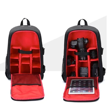 

Waterproof Digital DSLR Photo Padded Backpack with Rain Cover Bag Case for iPad Canon Sony Fuji Nikon Olympus Panasonic(Red)