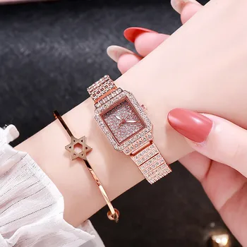 

Quartz Wristwatches Gadyson Sleek Minimalist Geometric Ladies Square Alloy Gradient Matte Watch часы женские браслет