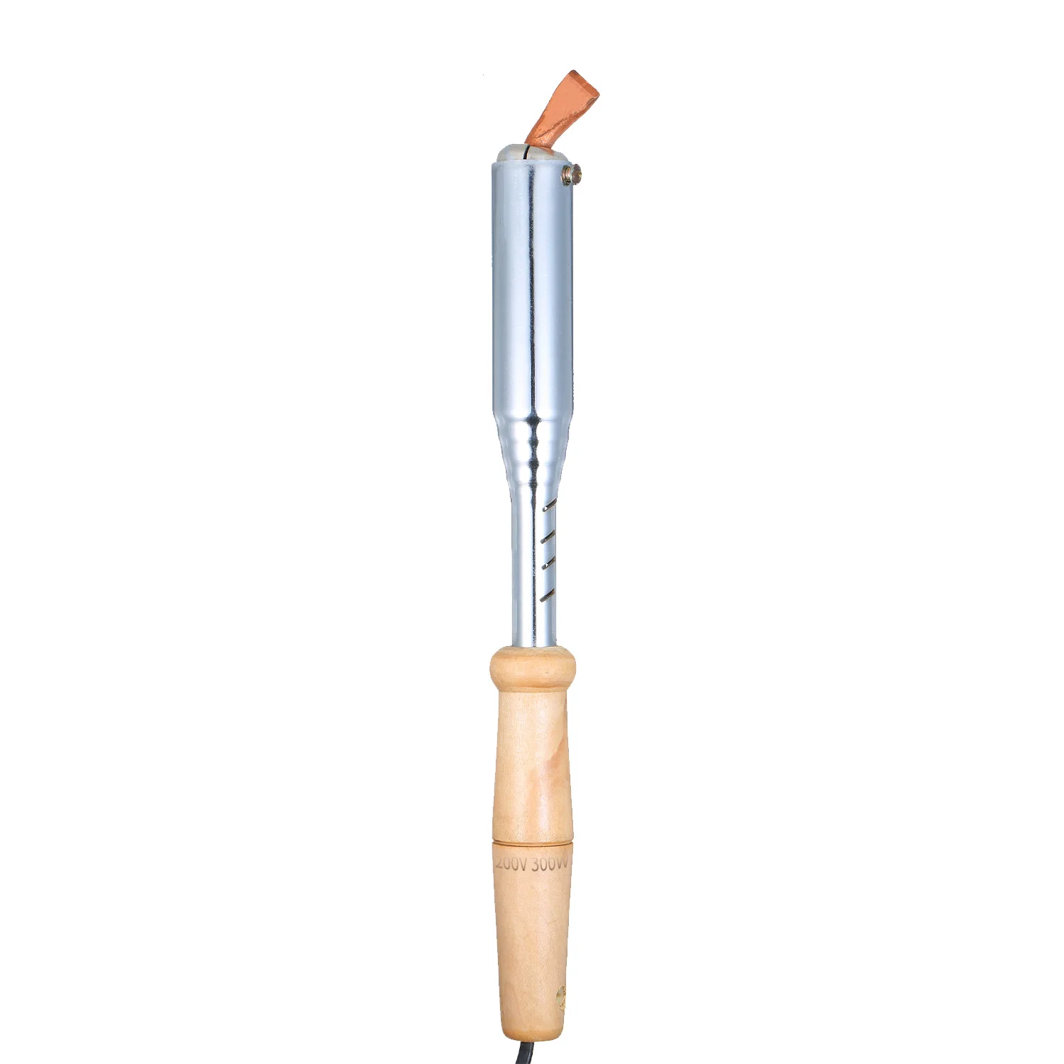Электрический паяльник с внешним нагревом, с деревянной ручкой, изогнутая плоская Медная головка, сварочный инструмент для наружного обслуживания