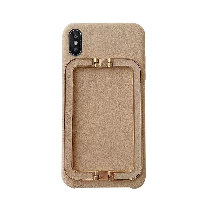 03 Зимний тканевый чехол для телефона iPhone XR case X XS 6 Plus 6s 7Plus 8 XS MAX сотовый кронштейн funda iPhone 7 чехол с золотой боковой подставкой - Цвет: 03