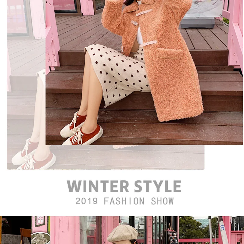 Shellsuning Winter LambsWool Soft Women Jackets Long Oversized Pocket Button Ladies Outwear Faux Fur Teddy Thick Warm Chic Coat