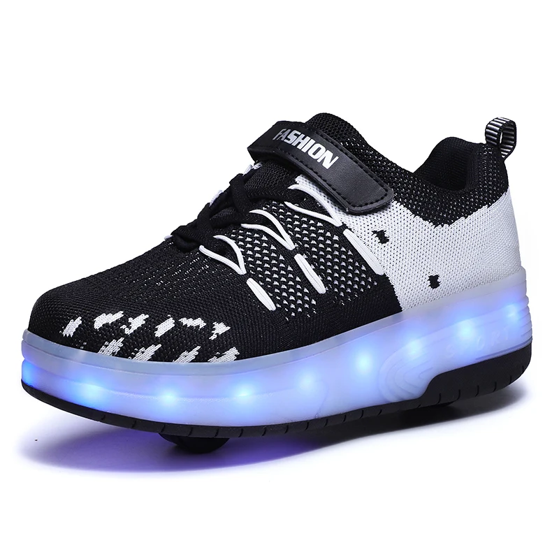 Детская обувь для мальчиков и девочек; светильник на двух колесах; Светящиеся кроссовки с зарядкой от usb; Светодиодный светильник; обувь для катания на роликах для детей