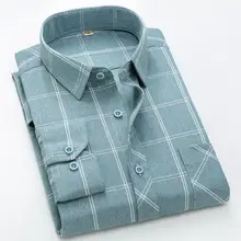 Новые мужские рубашки с длинным рукавом обычная мужская рубашка в клетку полосатые рубашки мужские платья оксфорды Camisa Social Большие размеры уличная одежда