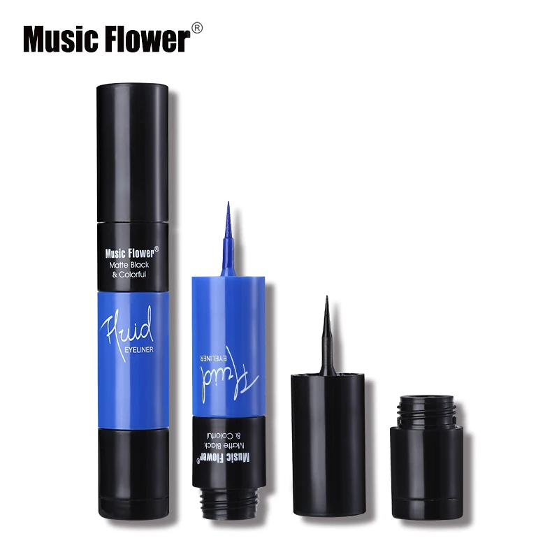 Профессиональный бренд Music FLower 2 в 1 матовая Водостойкая Подводка для глаз макияж двойной подводка для глаз черный Быстросохнущий стойкий карандаш для век 4 цвета