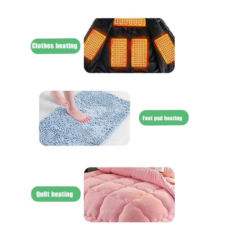 Usb Heat Warmer Heating Pad USB Heating Wire Mat 5V Electric Element Film Heater Pad for Warming Feet Vest Coat