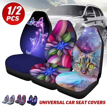 

2pc Animal Full Coverage Car Front Seat Cover Protector Universal Anti-slip Printed Car Cushion Cover for Truck Van for SUV Auto