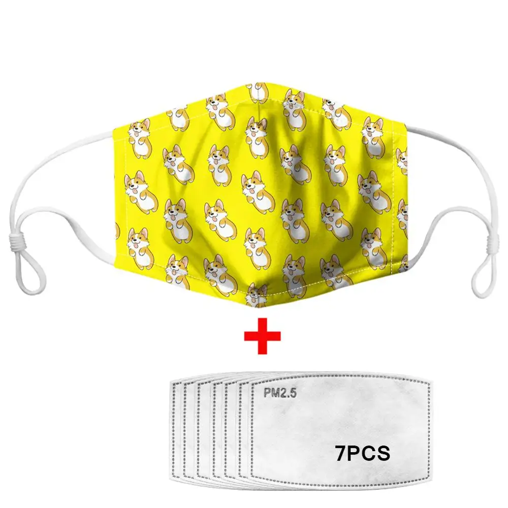 

7Pcs PM2.5 Filter Gas Masks Carbon Insert Women Men Anti-dust Masks Washable Mask Reusable Face Mask Non-disposable Moth Mask