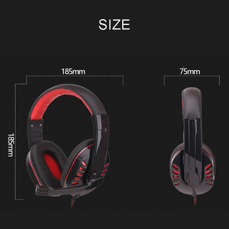 Pohiks 1pc 3 5mm Wired Stereo Gaming Headset Professional LED Luminous Games Headphone With Mic For PC Computer Laptop