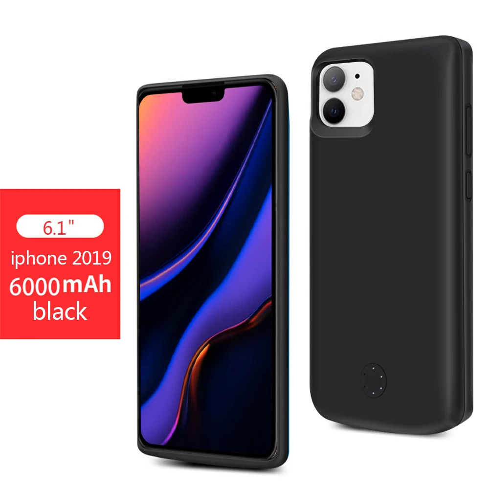 i 11 6.1 Inch Аккумулятор Чехол для iphone 11 Pro Max 6000mah power Bank Charing чехол для iphone 11 внешний аккумулятор зарядное устройство чехол - Цвет: i 11 6.1 Inch