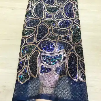 

2019 Latest Embroidery Sequins Lace Fabric 3d Lace Fabrics for Wedding Party African French Lace Nigerian Tulle Lace Fabric