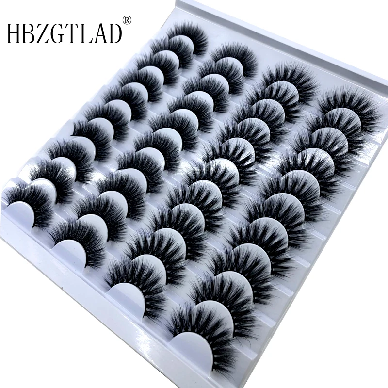 20 pairs 12D006 HBZGTLAD 5/8/20 пар натуральные накладные Искусственные ресницы длинные Макияж 3d ресницы серо-коричневого цвета наращением норковые ресницы для красоты - Цвет: 20 pairs 12D006