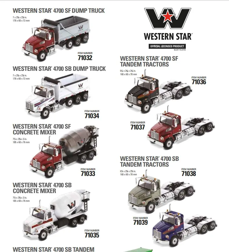 Новый бренд Diecast Masters 1/50 весы Western Star 4700 Доставка SF Сезон осень-зима бетономешалка