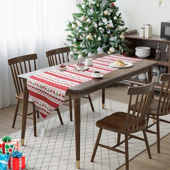 

Christmas Table Runner Pattern Cotton Linen Tablecloth Placema Santa Christmas Fawn with Christmas Table Runner Camino De Mesa