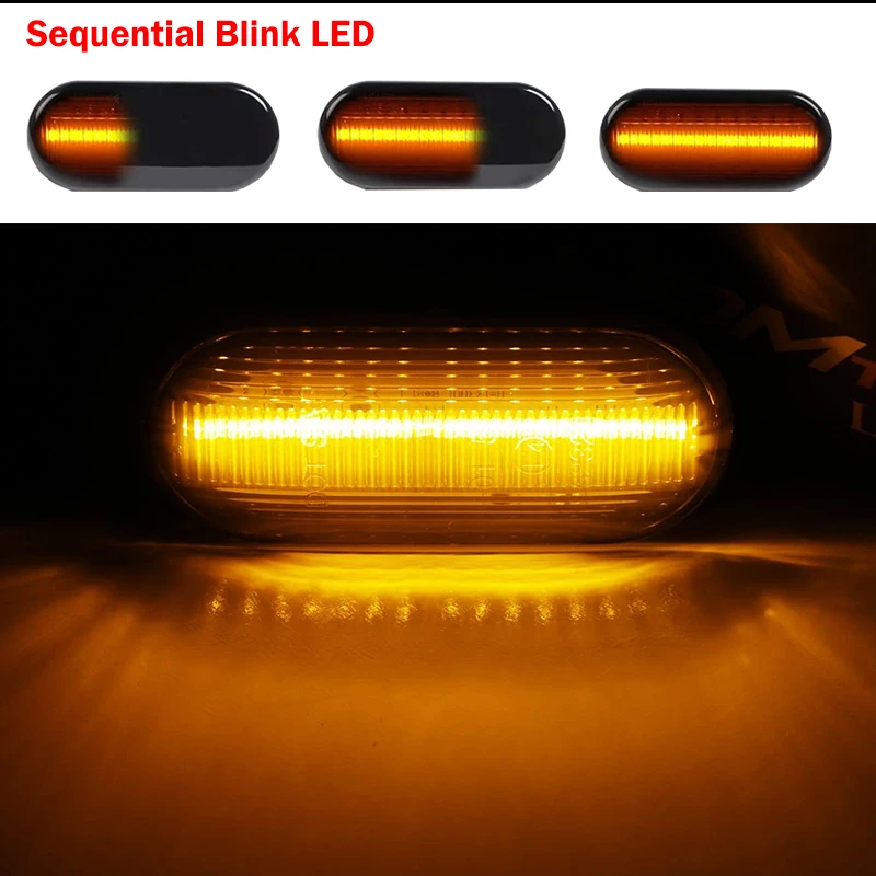 2pieces Led Dynamic Side Marker Turn Signal Light For Volkswagen VW Bora Golf 3