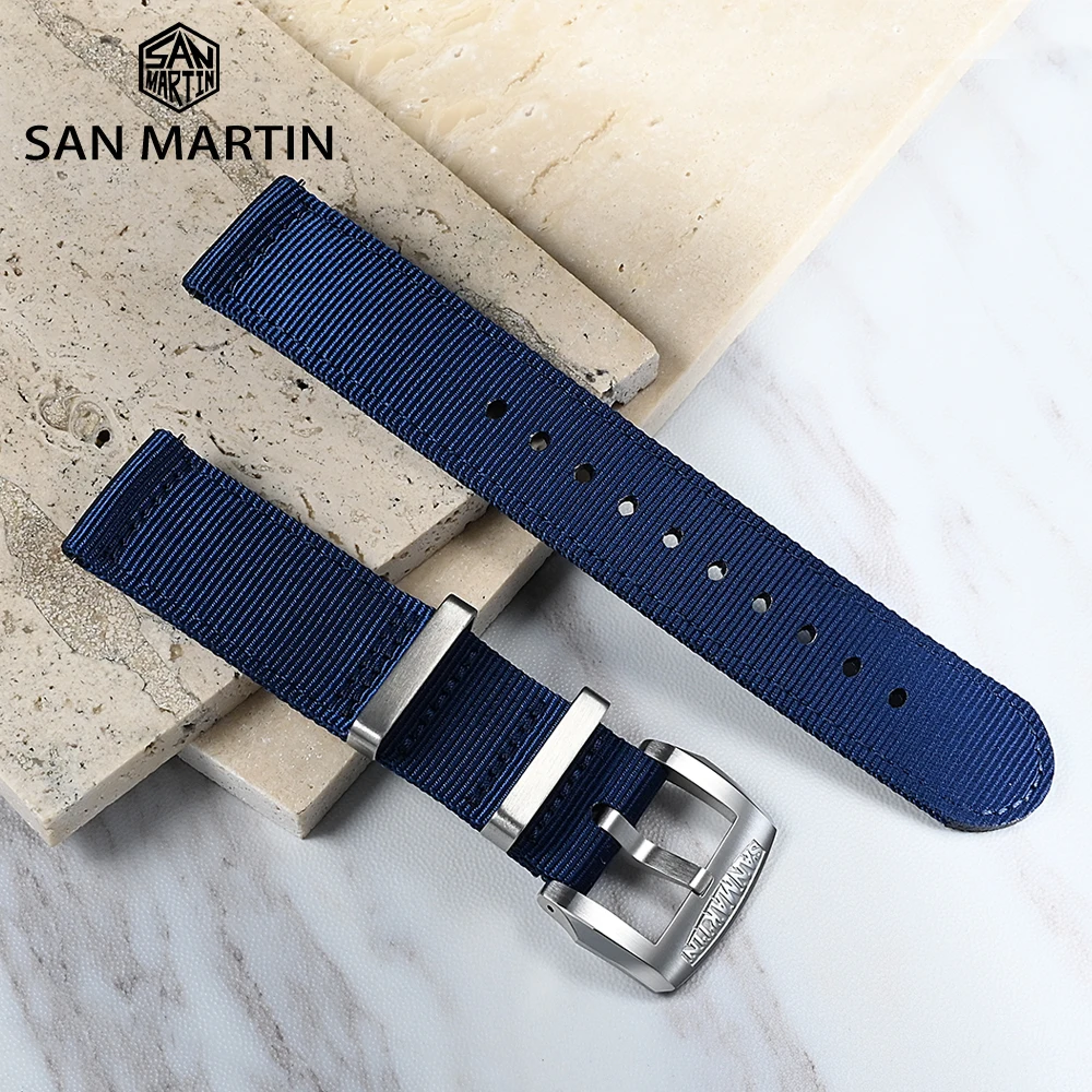 San Martin Quick Release Nylon Strap Premium Quality Sport Simply Style Watch Band For Men Women 20mm 22mm Watches Parts