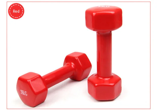 4 цвета гантели детские дамы 2 кг портативный фитнес halteres pesas gimnasio гантели стойки гантели держатель - Цвет: Smooth red 2kg
