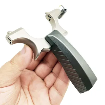 

High quality hunting TC21 titanium alloy slingshot with powerful flat rubber band precision bow outdoor sports 2020