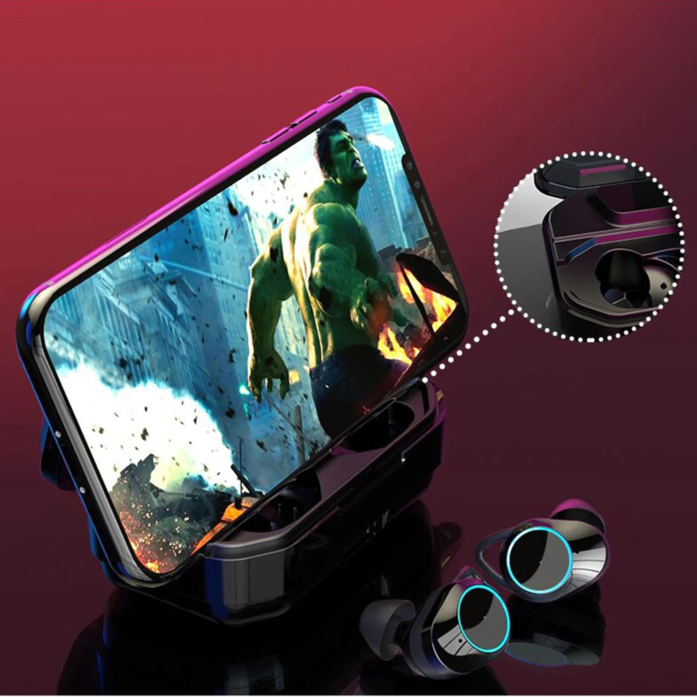 G02 TWS 5,0 Bluetooth 9D стерео наушники беспроводные наушники IPX7 водонепроницаемые наушники 3300 мАч светодиодный умный внешний аккумулятор держатель для телефона