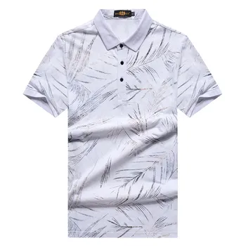 

Short Sleeve Male T Shirt Plus Fat plus Polo Shirt Middle Age Fat Man Loose Lapel Simple Clothes Big Size T-shirt
