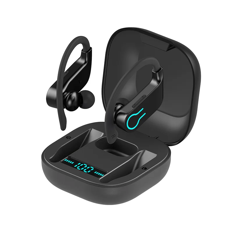 

New Arrival TWS wireless earphone bluetooth 5.0 earbuds 9D stereo sport headphones 950mah charging case waterproof ear hook sale