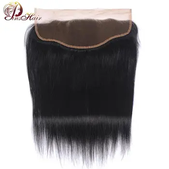 

Brazilian Straight Lace Frontal Closure Pre Plucked Remy Human Hair 13X4 Ear To Ear Frontal Closure 10-18 Pinshair Lace Closure