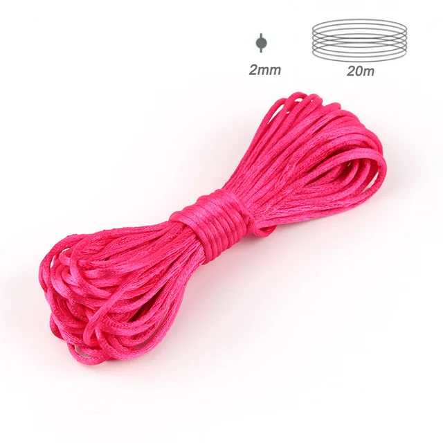 TYRY.HU 80 meter Baby Chewable Necklace Accessories 1.5mm Satin Silk Nylon Cord for Silicone Teething Pacifier Chain DIY Tools 20m rose 2mm