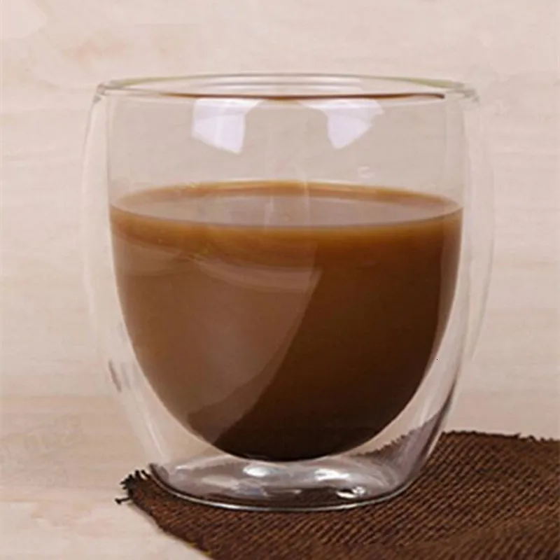 Термостойкая чашка для чая с двойными стенками Стеклянная чашка пиво кофе чашка набор ручной работы креативный здоровый напиток кружка прозрачная Питьевая Посуда - Цвет: B 250ml