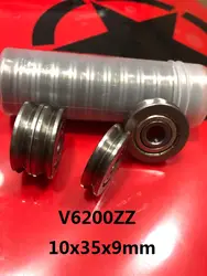 20 шт. V6200ZZ V6200 ZZ 6200VV 10x35x9 мм V groove шарикоподшипник Руководство колесо опорного катка шкив Подшипник 10*35*9