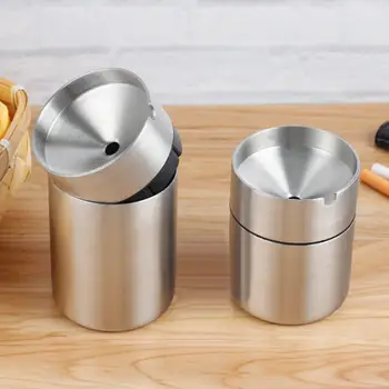 

Stainless Steel Car Ashtray Windproof Smoking Cigarettes Ash Holder Container 2020
