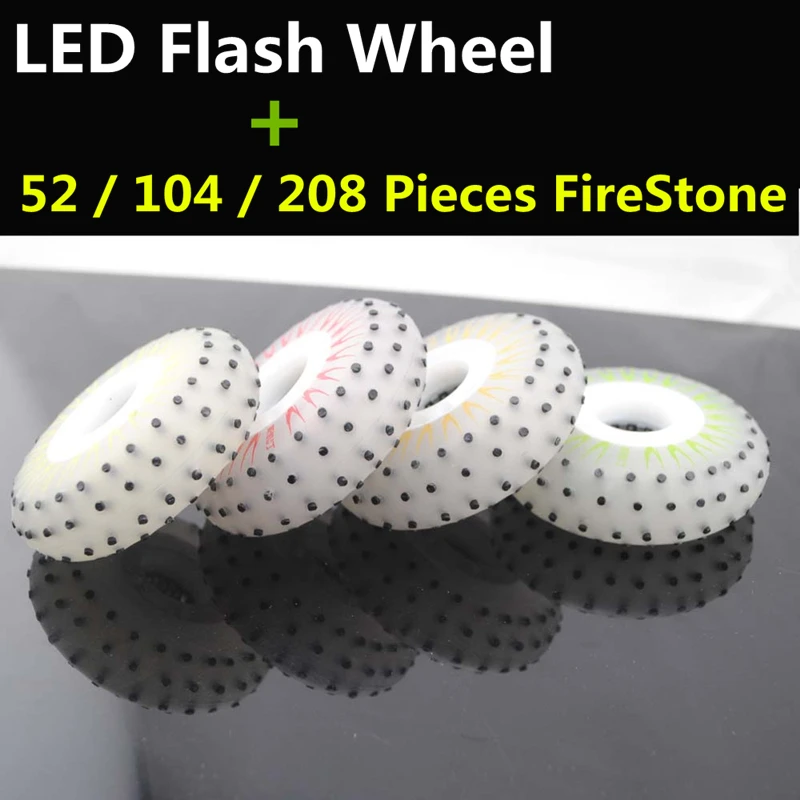 52 104 208 Flint piedra de fuego Flash LED patines en línea de Firestone patinaje Rodas diapositiva de freno 80mm 76mm 72mm rojo blanco 4 unids/lote