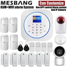 wifi GSM alarm system kits home wireless security alarm Burglar system with pir sensor door detector wifi IP camera Yuya APP