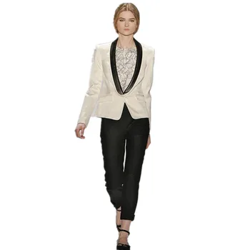 

Custom ladies shawl collar casual suit two-piece suit (jacket + pants) ladies business office official business wear
