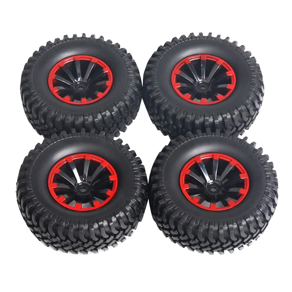 

4Pcs Durable RC Crawler Tyres Direct Fit Wheel 100mm Simulation Wear Resistant Easy Install Mini Part Shock Absorb Replacement