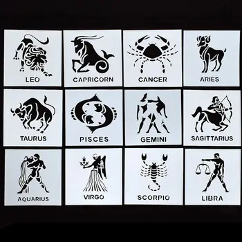 

1PC Constellations Shaped Reusable Stencil Airbrush Painting Art DIY Home Decor Scrap booking Album Crafts Paper Card stencils