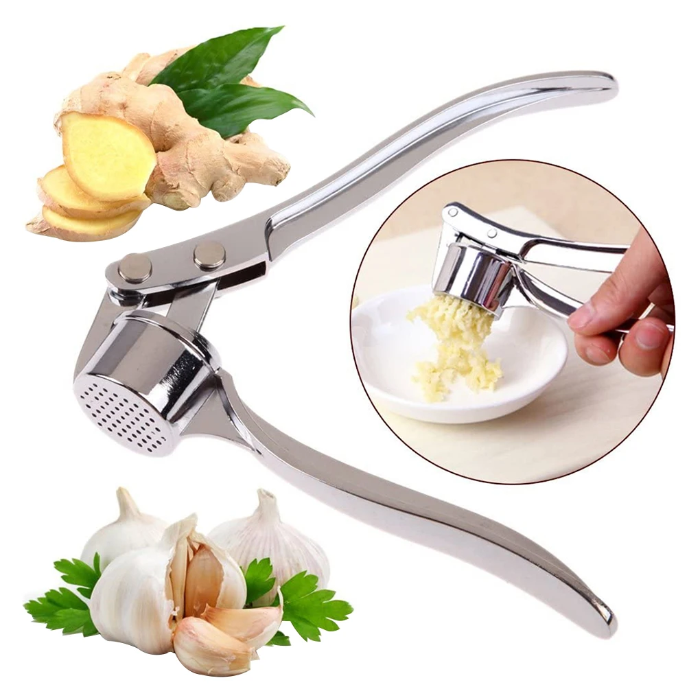 Multifunction Stainless Steel Garlic Press Crusher Kitchen Cooking Ginger Squeezer Masher
