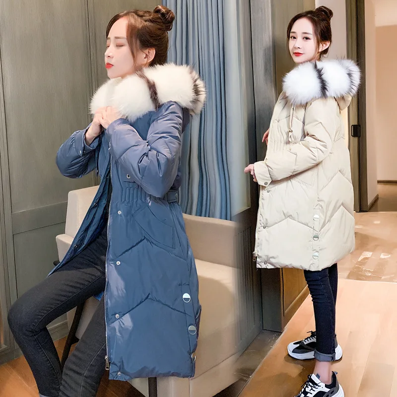 

Photo Shoot Winter Coat New Style down Jacket Cotton-padded Clothes Women's Mid-length Korean-style Slim Fit Cotton-padded Cloth