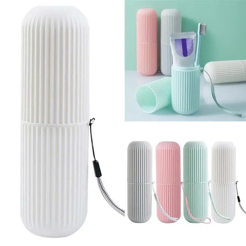 Caja de cepillo de dientes portátil, soporte creativo de viaje, contenedor de cepillo de dientes, accesorios de viaje, funda de tapacubos de cepillo de dientes