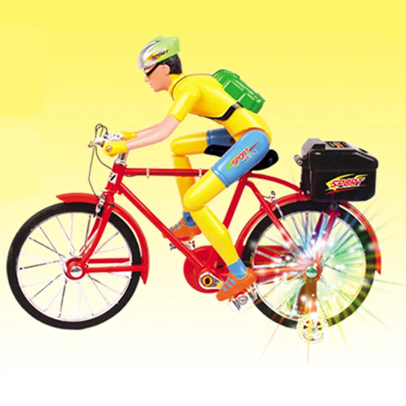 

Stall Night Market Hot Sales Supply of Goods Children Early Education yi zhi che Model Electric Flash Music Cycling Toy