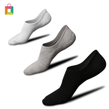 

Fashion summer and autumn men and women invisible non-slip silicone cotton socks solid color boat socks Glittery
