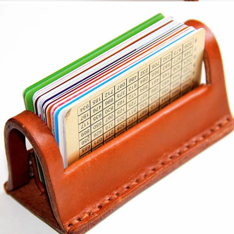 Leather Craft Template 10.5x4.5x5.5cm Acrylic DIY Leather Craft Business Card Storage Box Template Pattern Hollowed Stencil