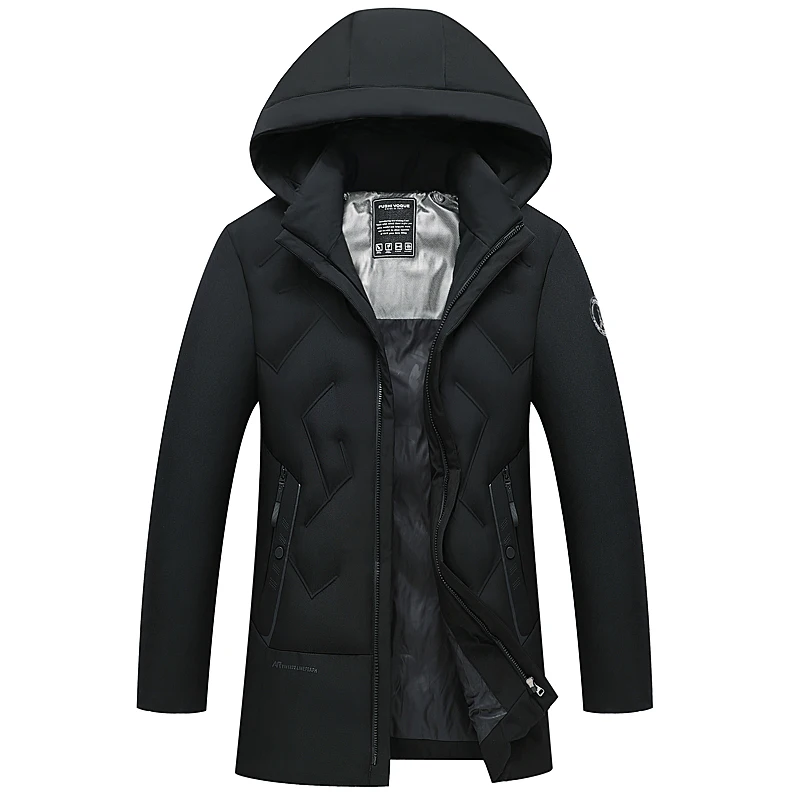 Зимняя куртка Для мужчин с капюшоном длинные пальто Повседневное парка одежда 2019