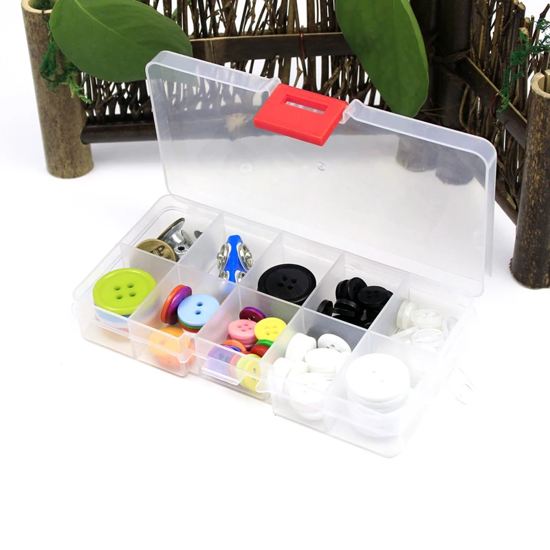 

10 Grid Plastic Necklace Box Transparent 10 Detachable Classification Earrings Jewelry Storage Box Multi-grid Jewelry Component