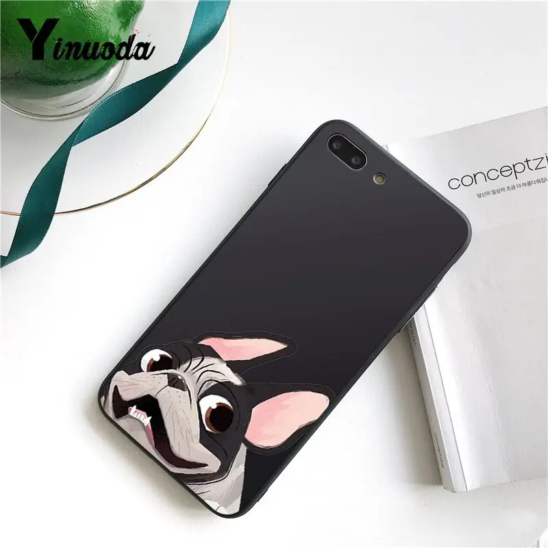 Cute  French Bulldog cartoon dog and cat