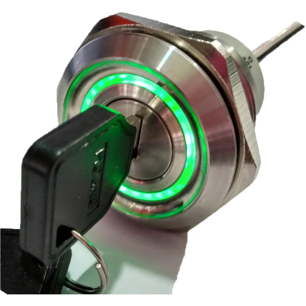 30 мм 2 или 3 позиции металл 12 В выключатель блокировки освещения нержавеющая