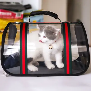 

Fashion Transparent Pet Handbag Outdoor Foldable Cat Dogs Shoulder Bag for Travel Shopping Portable Pets Carrier Bags Supplies