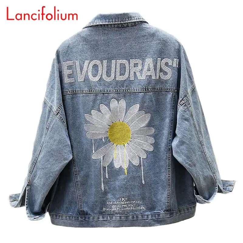 oversized denim bomber jacket